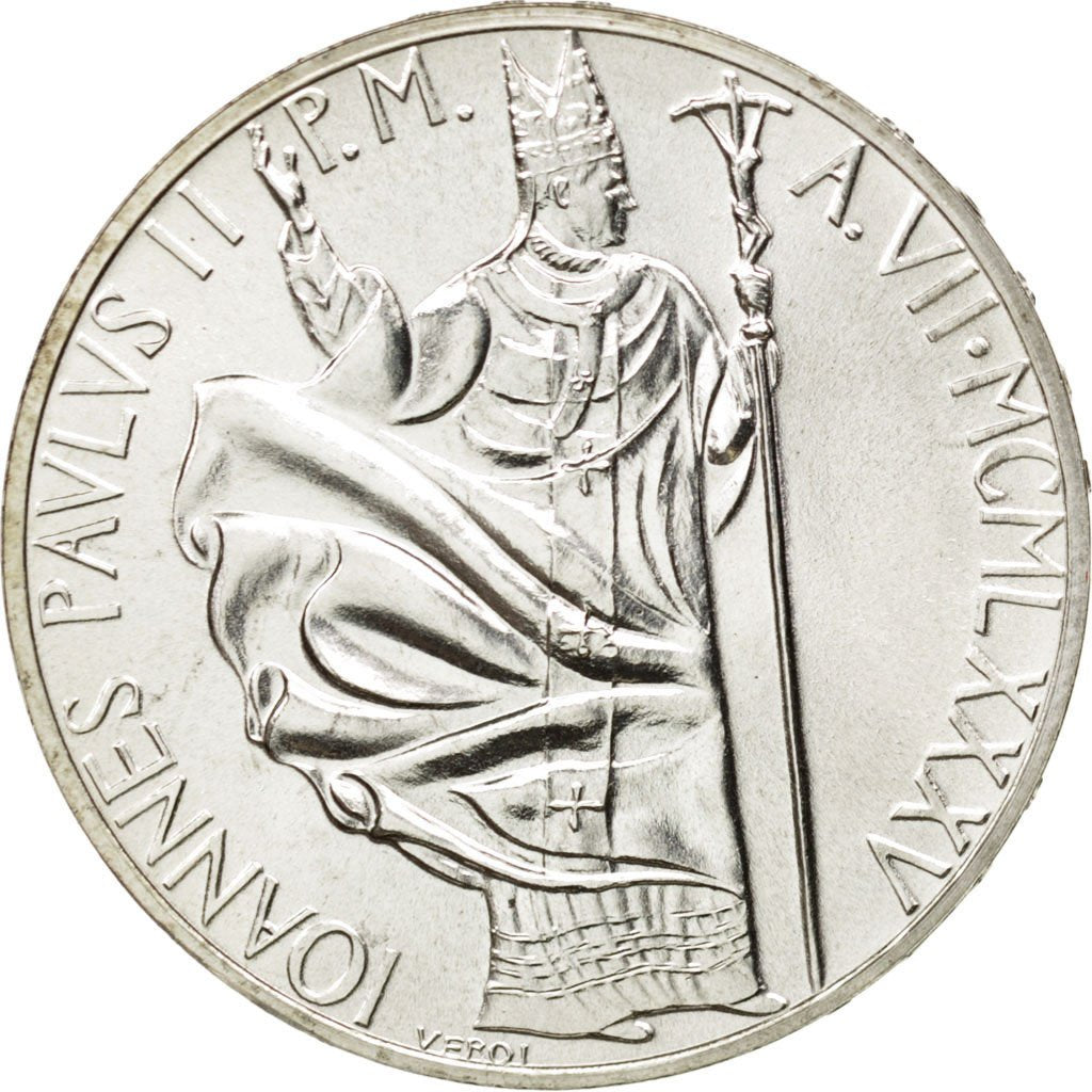 VATICAN CITY, 1000 Lire, 1985, KM #191, MS(63), Silver, 14.57