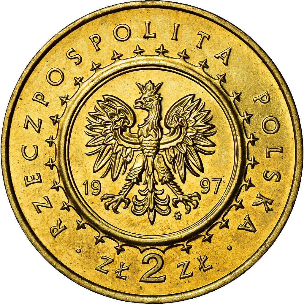 Coin, Poland, 2 Zlote, 1997, Warsaw, MS(60-62), Brass, KM:331