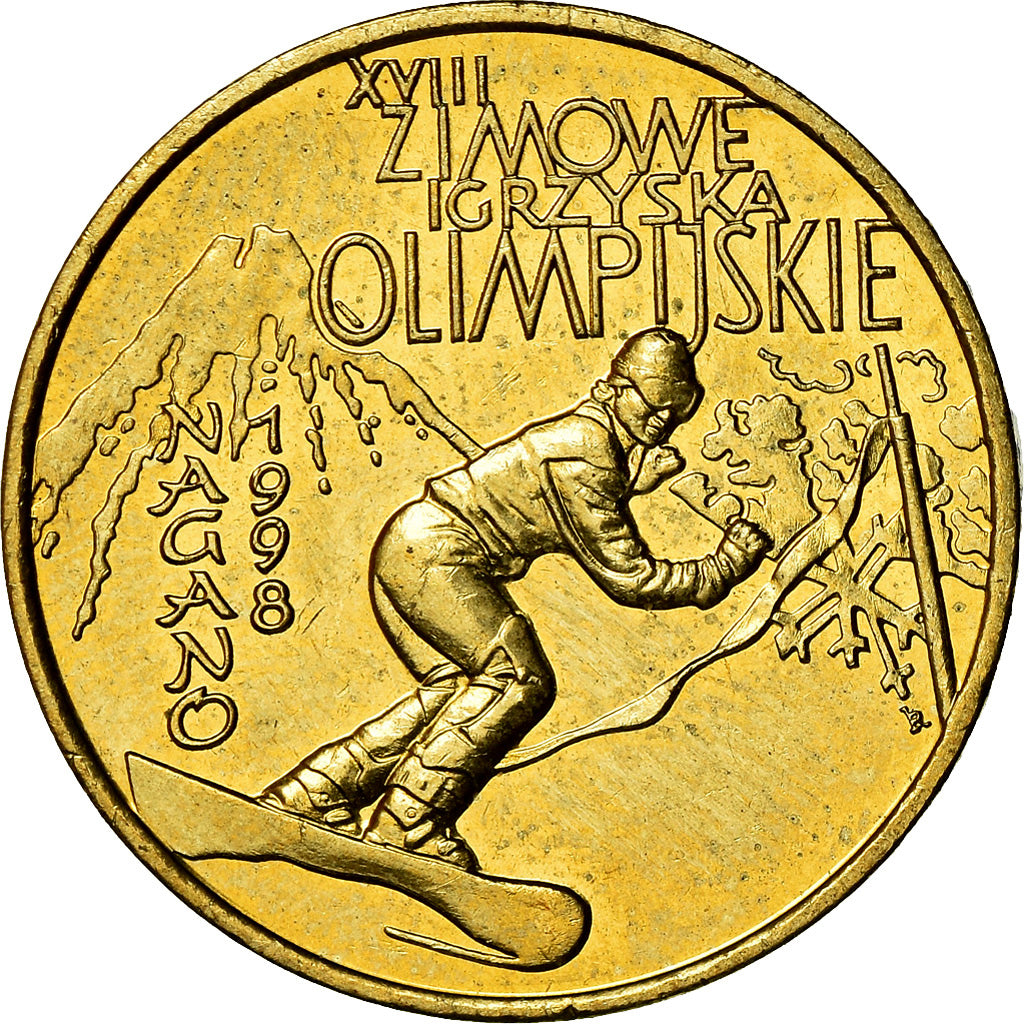 Coin, Poland, 2 Zlote, 1998, Warsaw, MS(60-62), Brass, KM:335