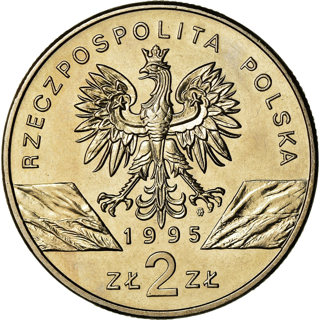 Coin, Poland, 2 Zlote, 1995, Warsaw, MS(60-62), Copper-nickel, KM:289