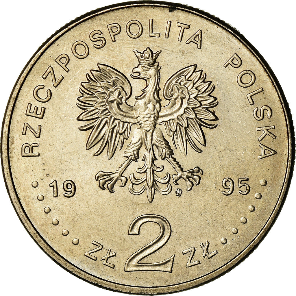 Coin, Poland, 2 Zlote, 1995, Warsaw, MS(60-62), Copper-nickel, KM:285