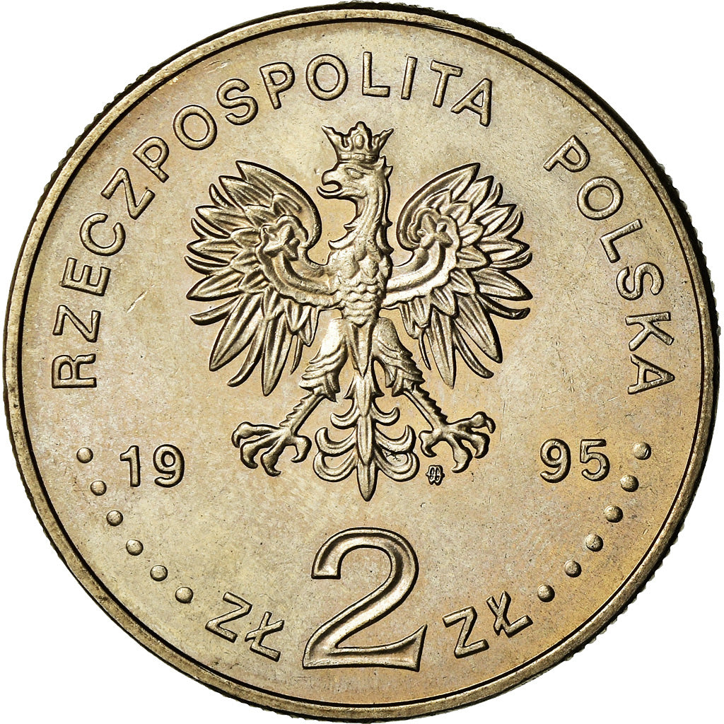 Coin, Poland, 2 Zlote, 1995, Warsaw, MS(60-62), Copper-nickel, KM:303