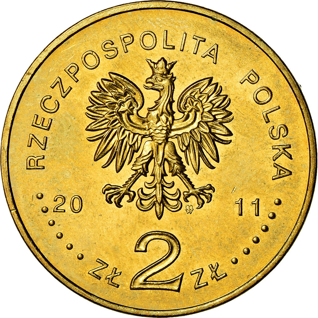 Coin, Poland, 2 Zlote, 2011, Warsaw, MS(60-62), Brass, KM:801
