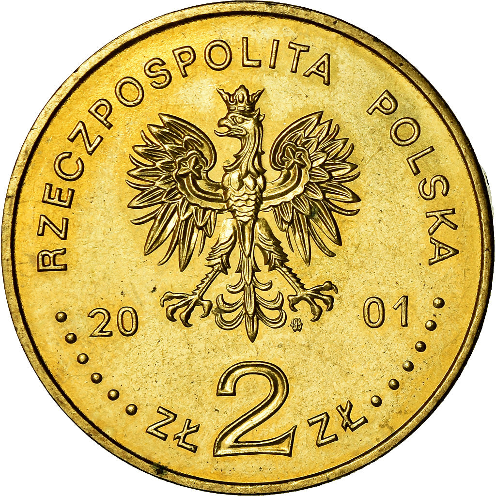 Coin, Poland, 2 Zlote, 2001, Warsaw, MS(60-62), Brass, KM:421