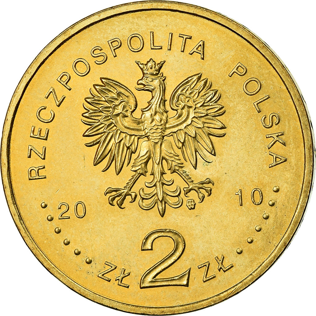 Coin, Poland, 2 Zlote, 2010, Warsaw, MS(60-62), Brass, KM:712