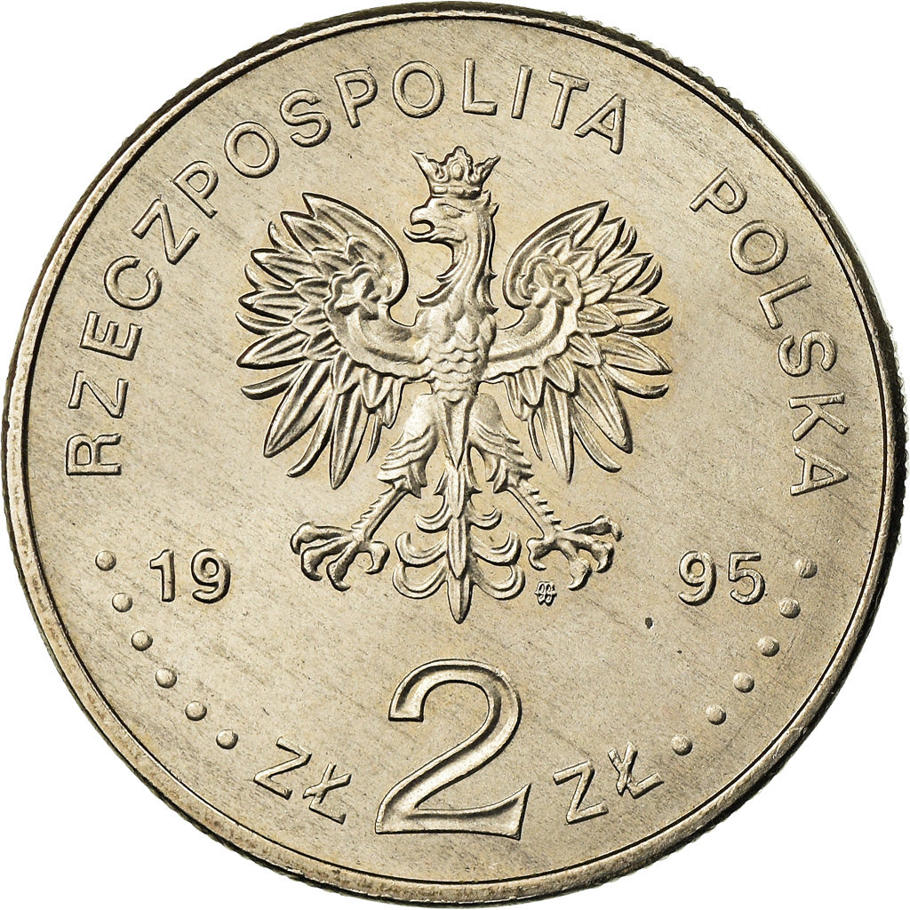 Coin, Poland, 2 Zlote, 1995, Warsaw, MS(60-62), Copper-nickel, KM:285