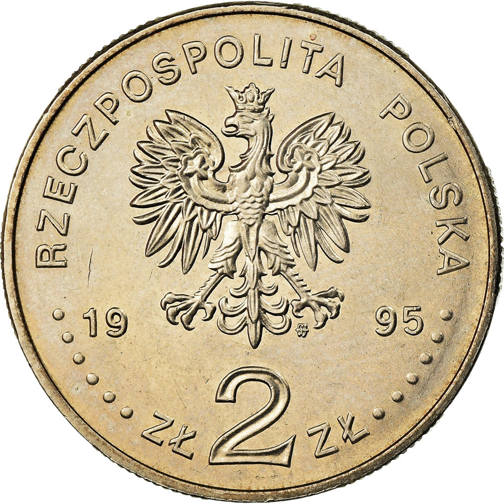Coin, Poland, 2 Zlote, 1995, Warsaw, MS(60-62), Copper-nickel, KM:297