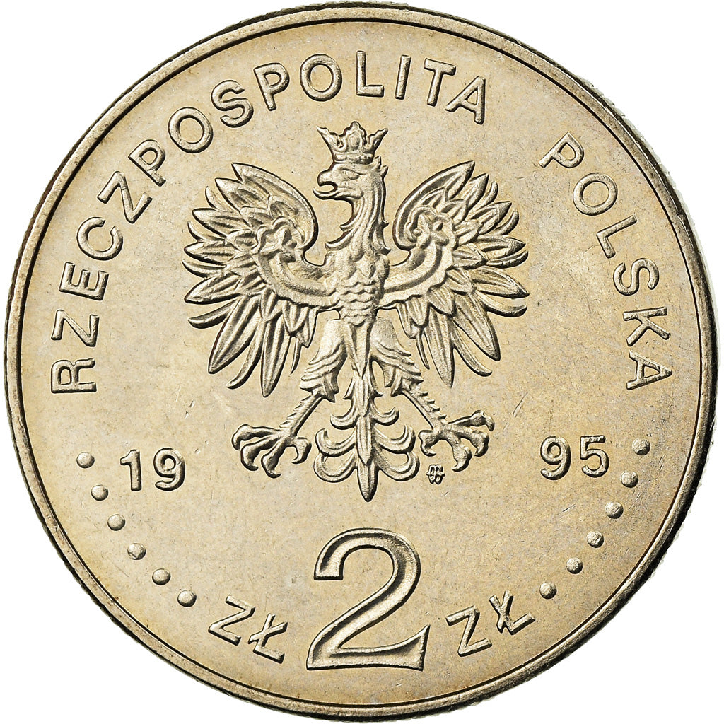 Coin, Poland, 2 Zlote, 1995, Warsaw, MS(60-62), Copper-nickel, KM:300