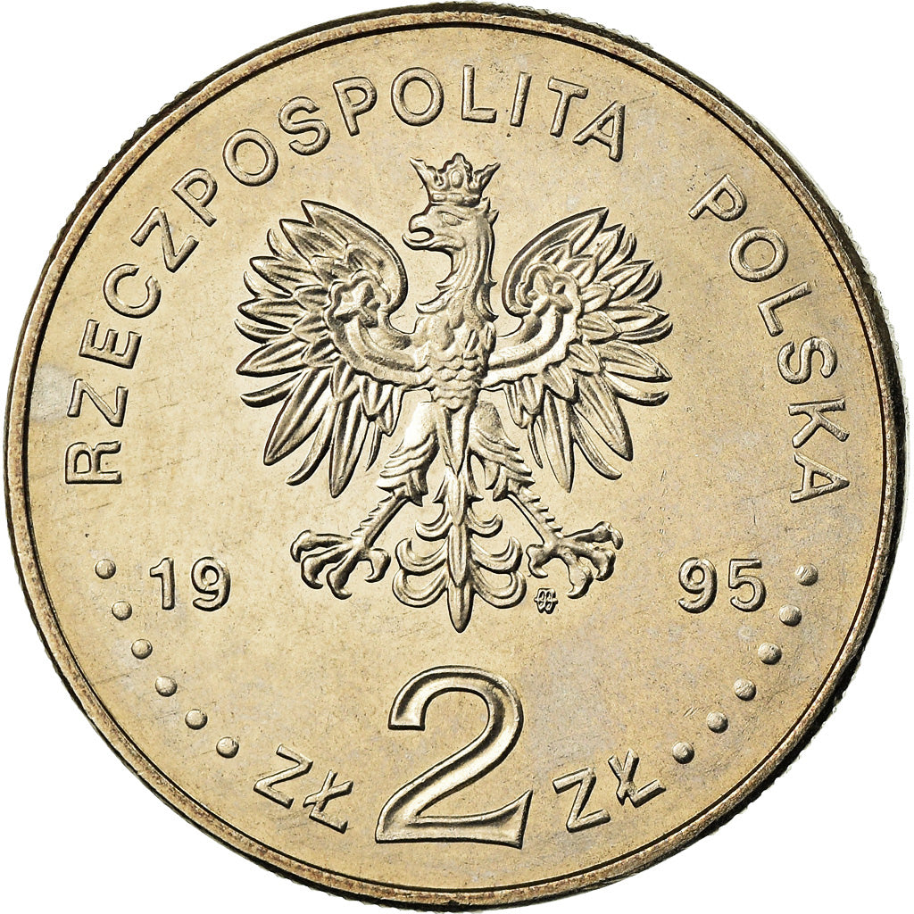 Coin, Poland, 2 Zlote, 1995, Warsaw, MS(60-62), Copper-nickel, KM:303