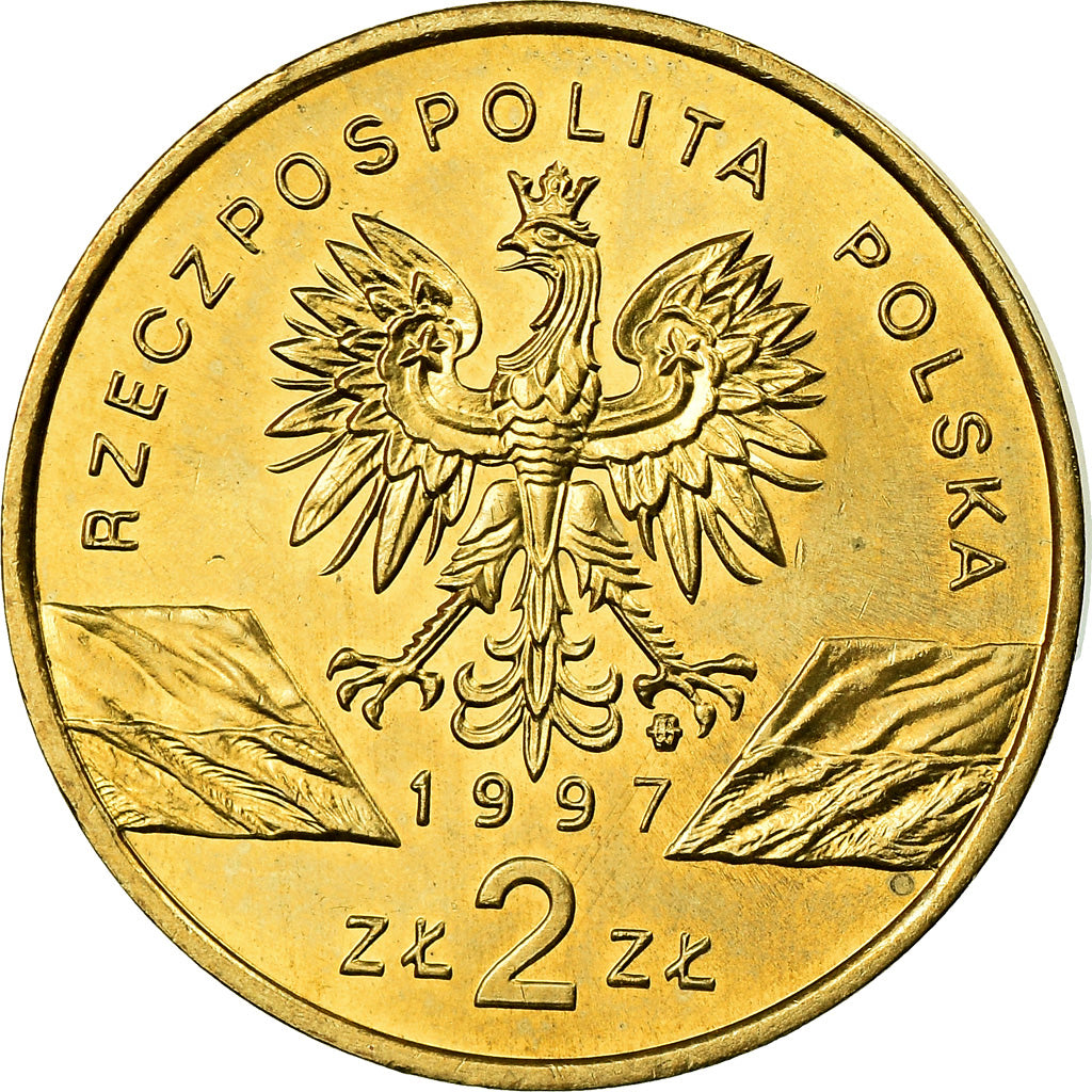 Coin, Poland, 2 Zlote, 1997, Warsaw, MS(60-62), Brass, KM:329