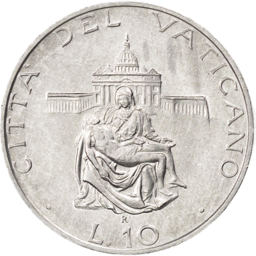 VATICAN CITY, 10 Lire, 1987, KM #199, MS(63), Aluminum, 23, 1.59