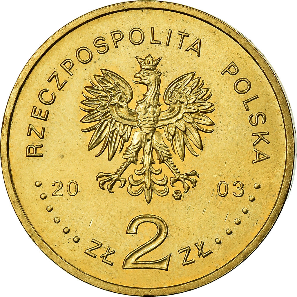 Coin, Poland, 2 Zlote, 2003, Warsaw, MS(60-62), Brass, KM:473