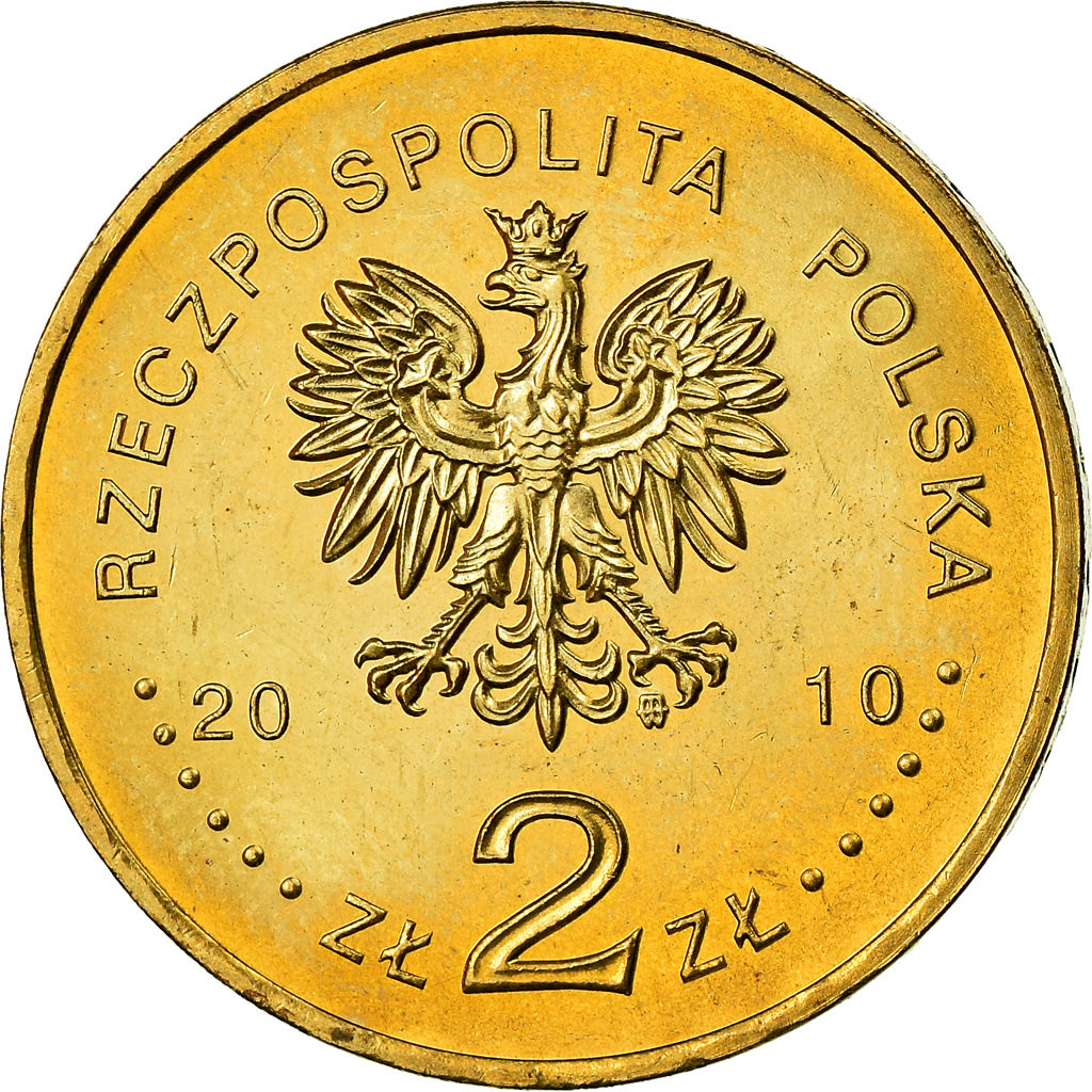 Coin, Poland, 2 Zlote, 2010, Warsaw, MS(60-62), Brass, KM:718