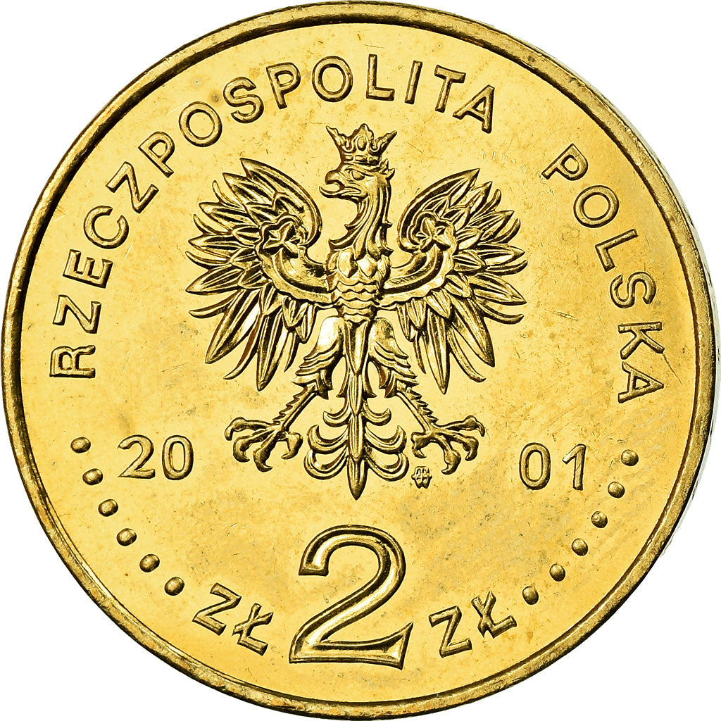 Coin, Poland, 2 Zlote, 2001, Warsaw, MS(60-62), Brass, KM:412
