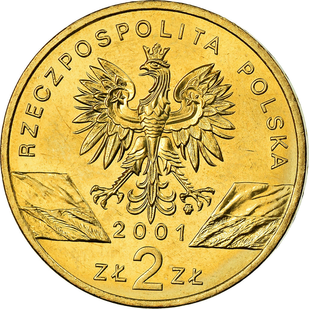Coin, Poland, 2 Zlote, 2001, Warsaw, MS(60-62), Brass, KM:414