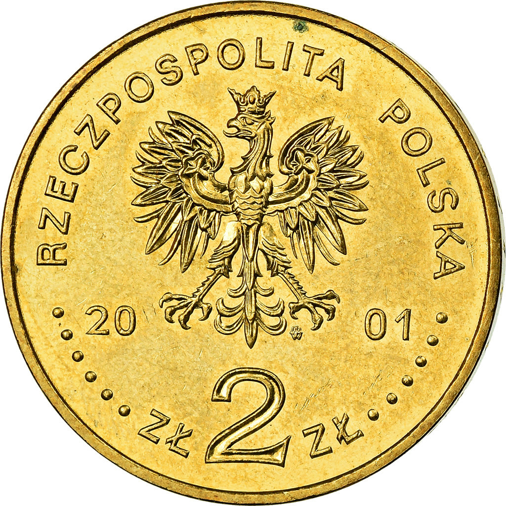 Coin, Poland, 2 Zlote, 2001, Warsaw, MS(60-62), Brass, KM:421