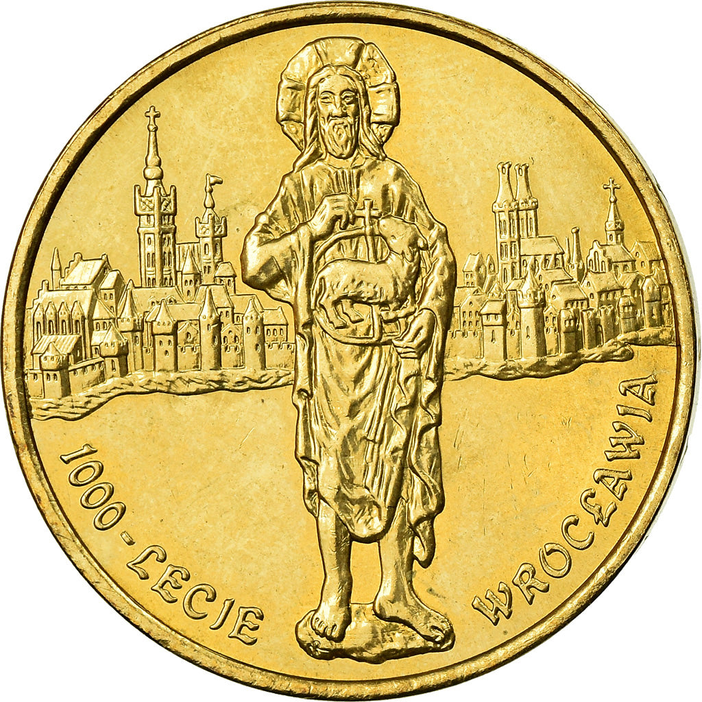 Coin, Poland, 2 Zlote, 2000, Warsaw, MS(60-62), Brass, KM:389