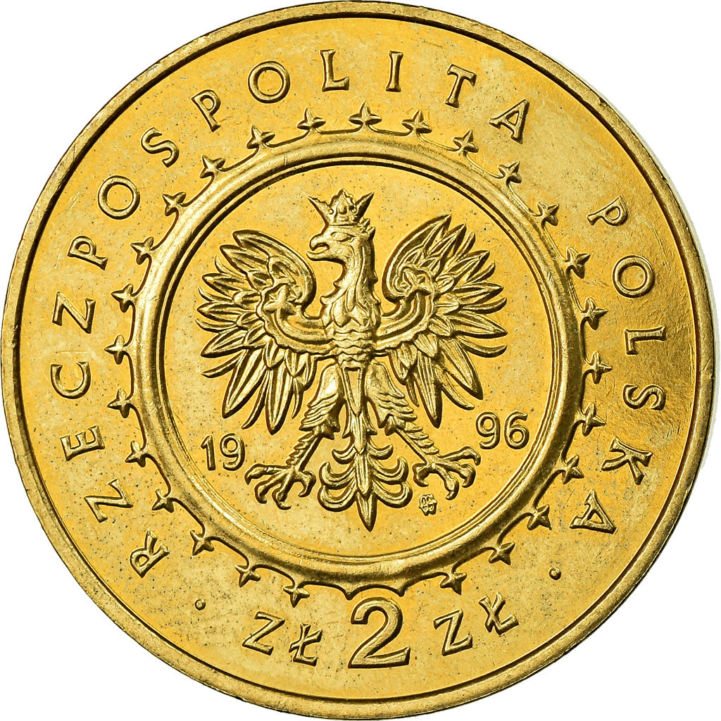 Coin, Poland, 2 Zlote, 1996, Warsaw, MS(60-62), Brass, KM:313