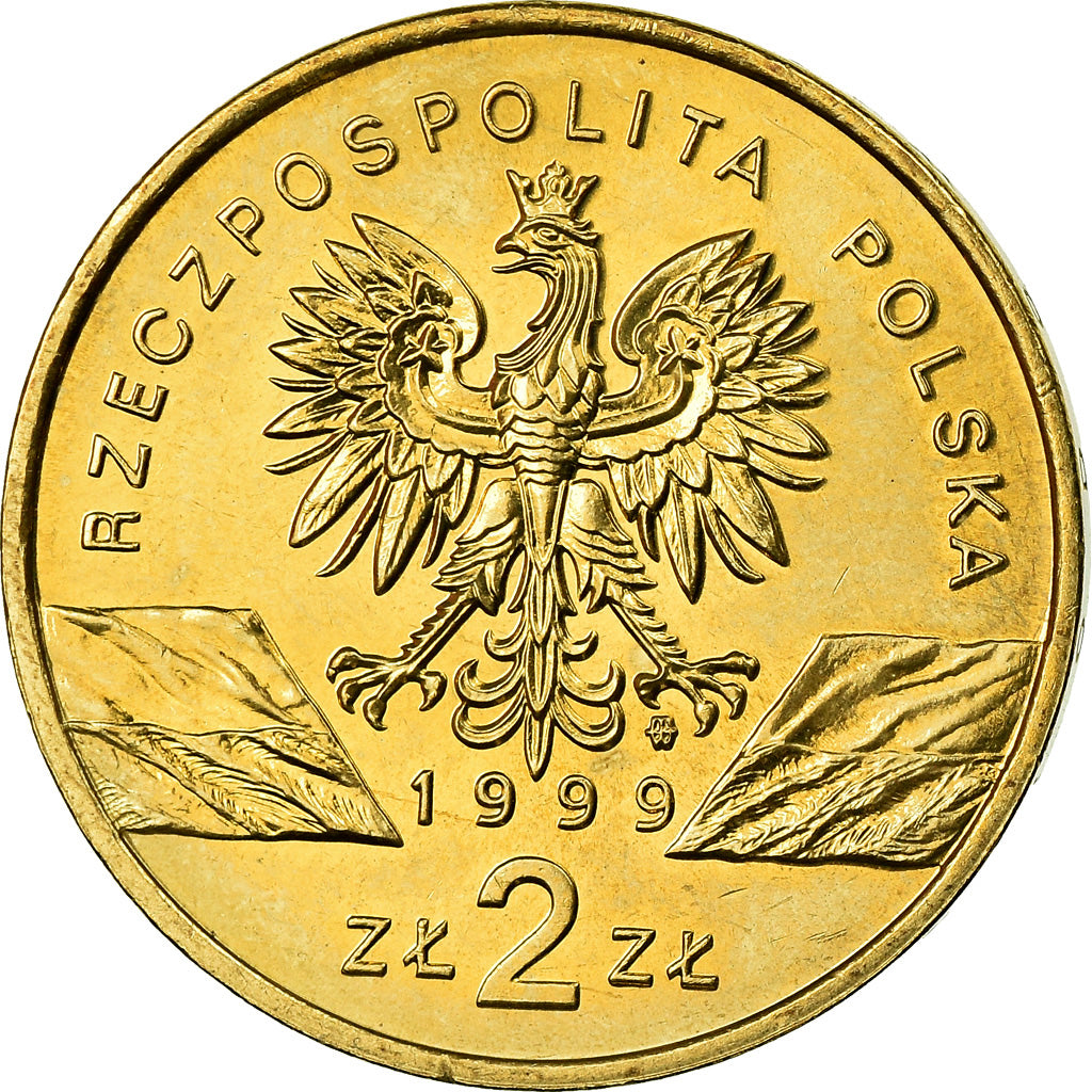 Coin, Poland, 2 Zlote, 1999, Warsaw, MS(60-62), Brass, KM:355