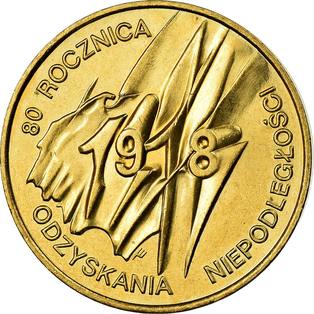 Münze, Polen, 2 Zlote, 1998, Warsaw, VZ+, Messing, KM:349