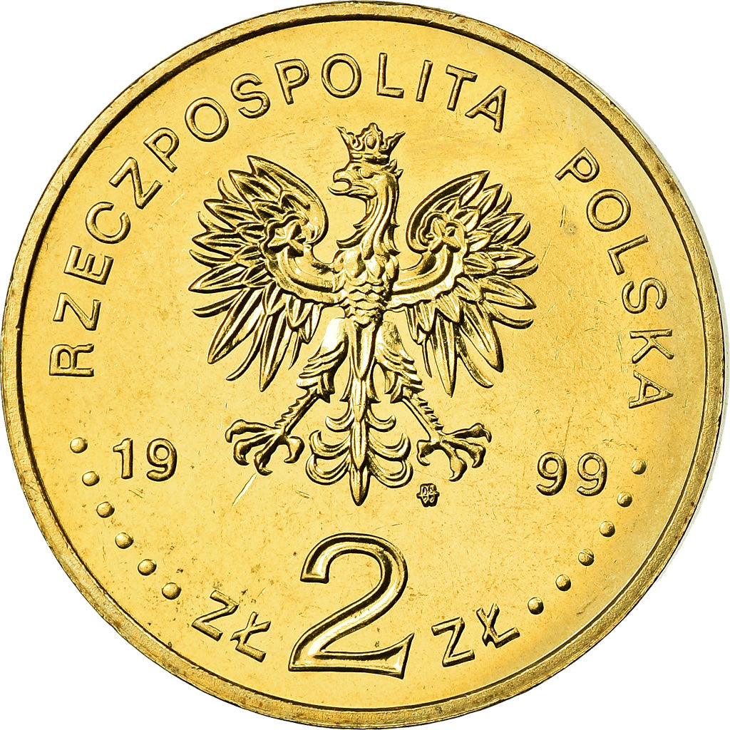 Coin, Poland, 2 Zlote, 1999, Warsaw, MS(60-62), Brass, KM:356