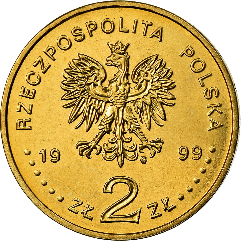 Coin, Poland, 2 Zlote, 1999, Warsaw, MS(60-62), Brass, KM:368