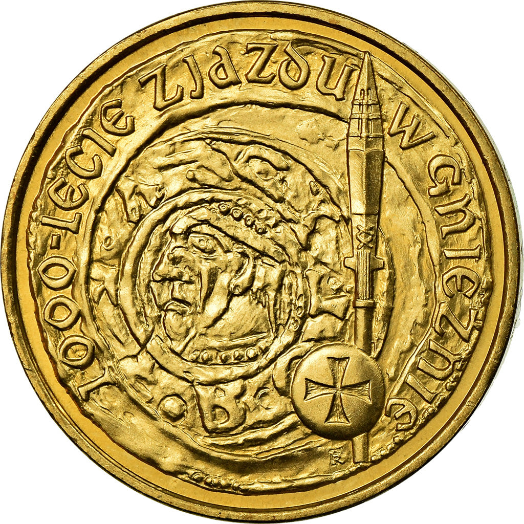 Coin, Poland, 2 Zlote, 2000, Warsaw, MS(60-62), Brass, KM:377