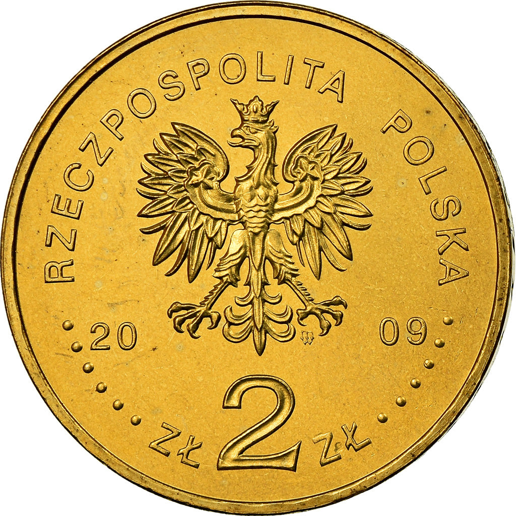 Coin, Poland, 2 Zlote, 2009, Warsaw, MS(60-62), Brass, KM:692