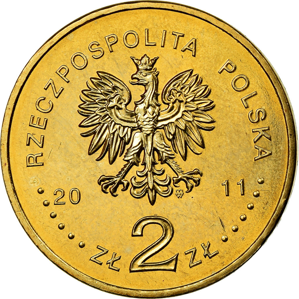 Coin, Poland, 2 Zlote, 2011, Warsaw, MS(60-62), Brass, KM:780