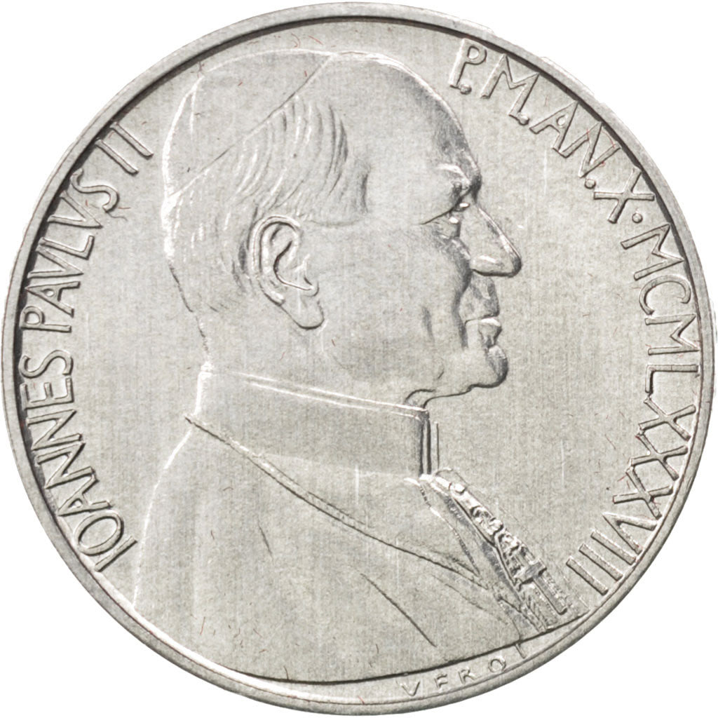 Monnaie, Cité du Vatican, John Paul II, 10 Lire, 1988, SPL, Aluminium, KM:206