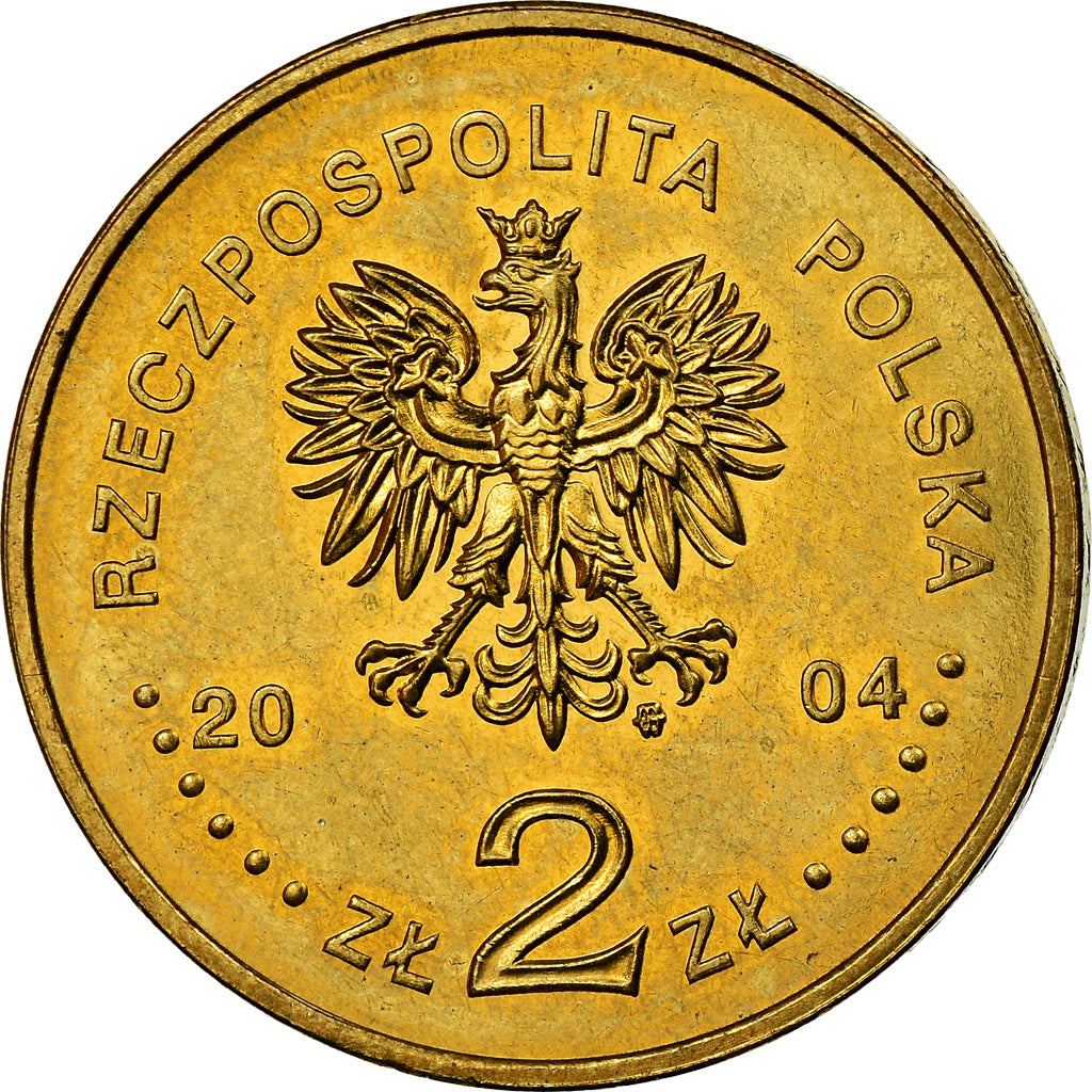 Coin, Poland, 2 Zlote, 2004, Warsaw, MS(60-62), Brass, KM:503