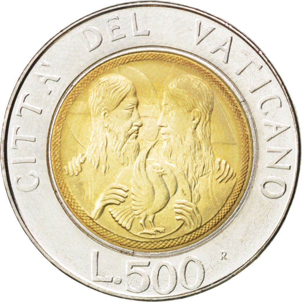 Coin, VATICAN CITY, John Paul II, 500 Lire, 1988, MS(63), Bi-Metallic, KM:211