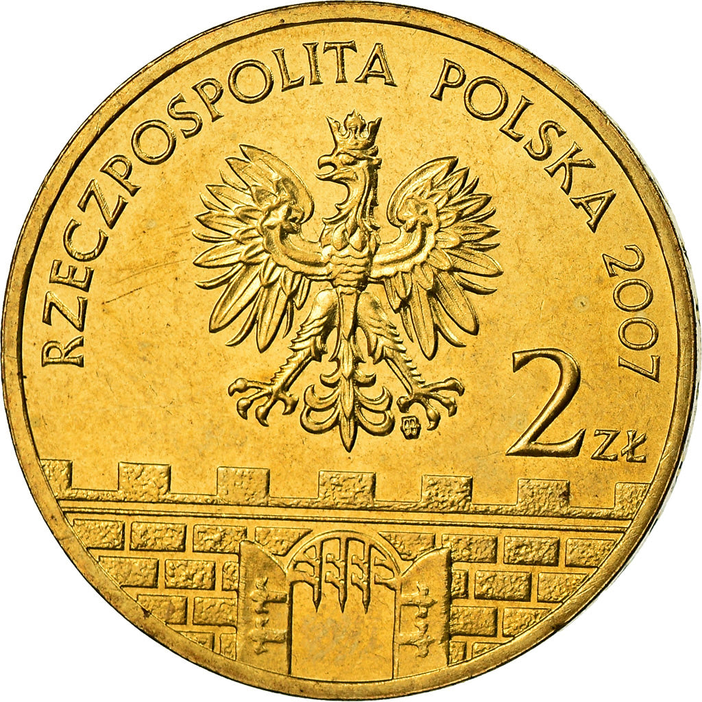Münze, Polen, 2 Zlote, 2007, Warsaw, VZ+, Messing, KM:619