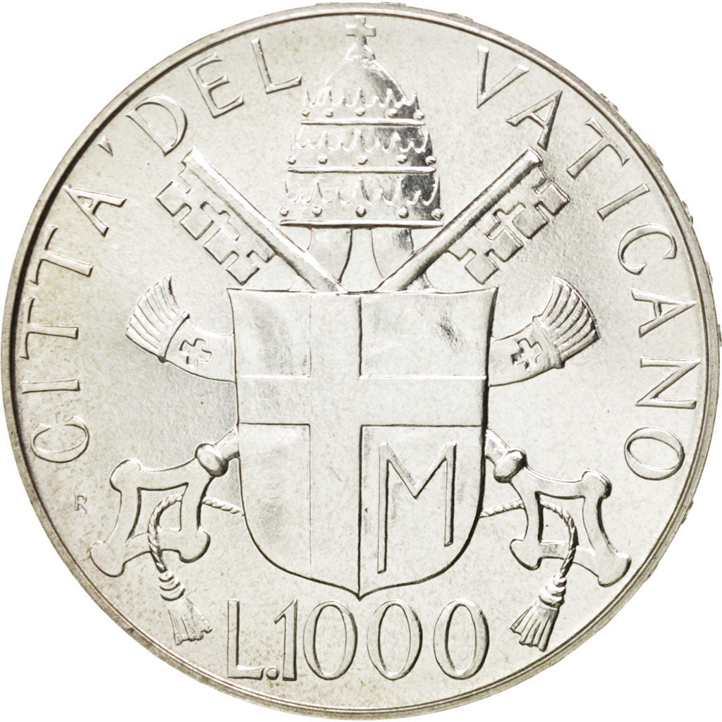 VATICAN CITY, 1000 Lire, 1988, KM #212, MS(63), Silver, 14.54