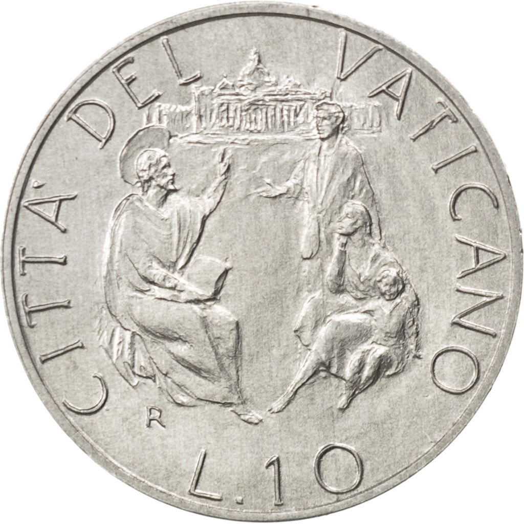 VATICAN CITY, 10 Lire, 1989, KM #213, MS(63), Aluminum, 23, 1.59