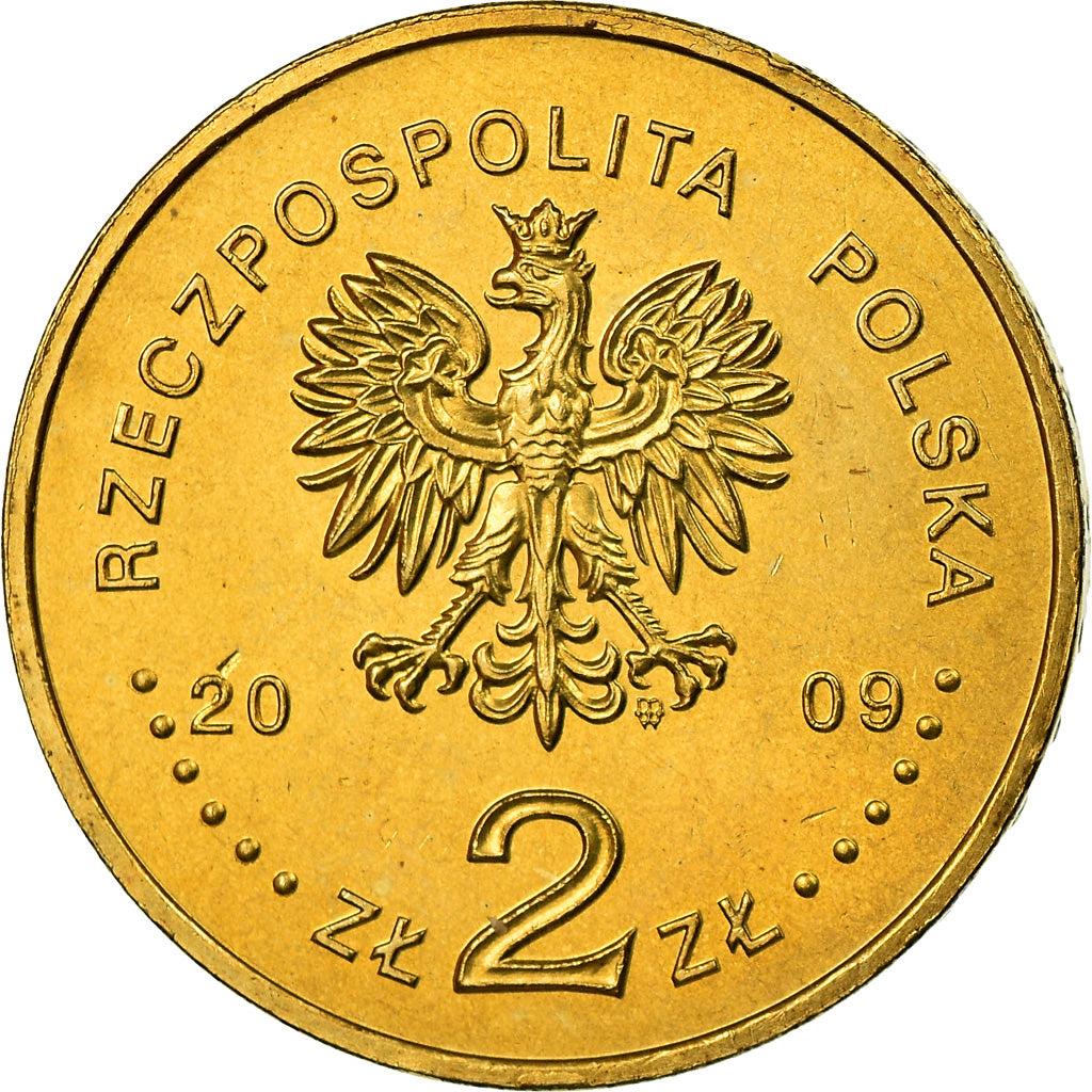 Coin, Poland, 2 Zlote, 2009, Warsaw, MS(60-62), Brass, KM:670