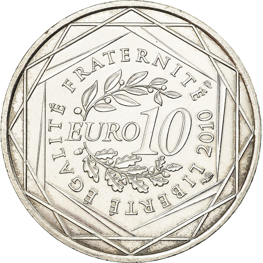 France, 10 Euro, 2010, MS(60-62), Silver, Gadoury:EU399, KM:1664
