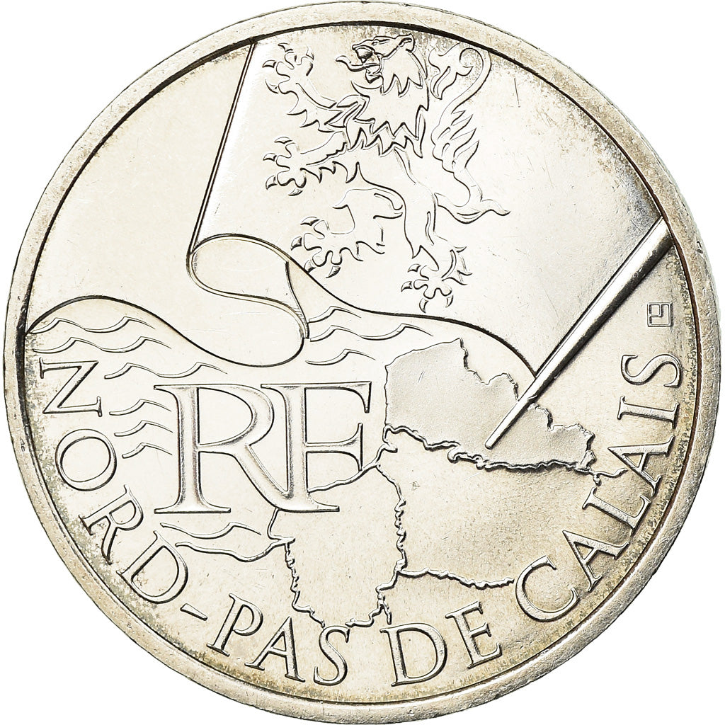 France, 10 Euro, Nord-Pas de Calais, 2010, MS(60-62), Silver, Gadoury:EU399