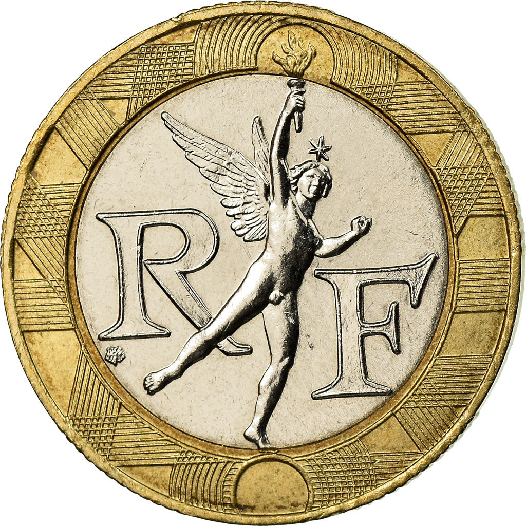 Münze, Frankreich, Génie, 10 Francs, 1988, VZ, Bi-Metallic, KM:964.1