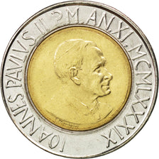 Münze, Vatikanstadt, John Paul II, 500 Lire, 1989, UNZ, Bi-Metallic, KM:218