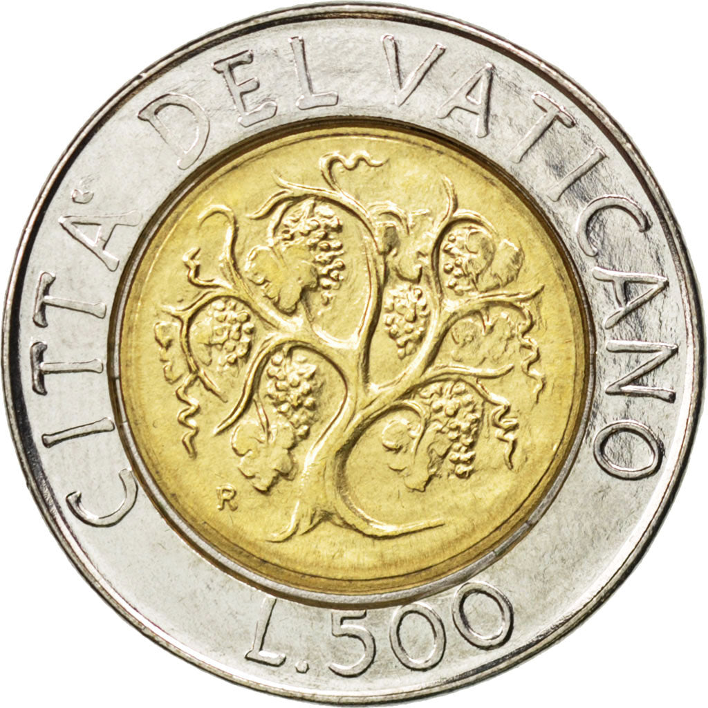 Coin, VATICAN CITY, John Paul II, 500 Lire, 1989, MS(63), Bi-Metallic, KM:218