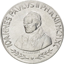 VATICAN CITY, 10 Lire, 1990, KM #220, MS(63), Aluminum, 23, 1.59