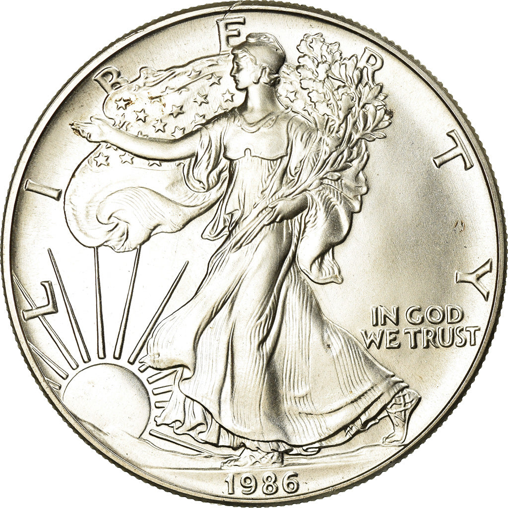 Coin, United States, Dollar, 1986, U.S. Mint, Philadelphia, MS(63), Silver