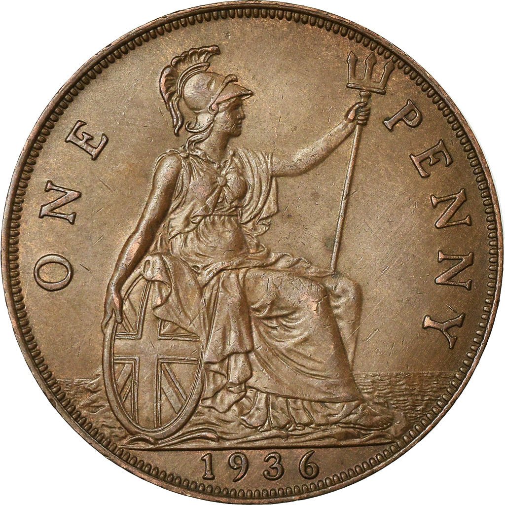 Coin, Great Britain, George V, Penny, 1936, AU(50-53), Bronze, KM:838