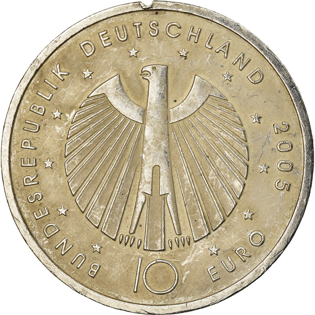 GERMANY - FEDERAL REPUBLIC, 10 Euro, 2005, EF(40-45), Silver, KM:243