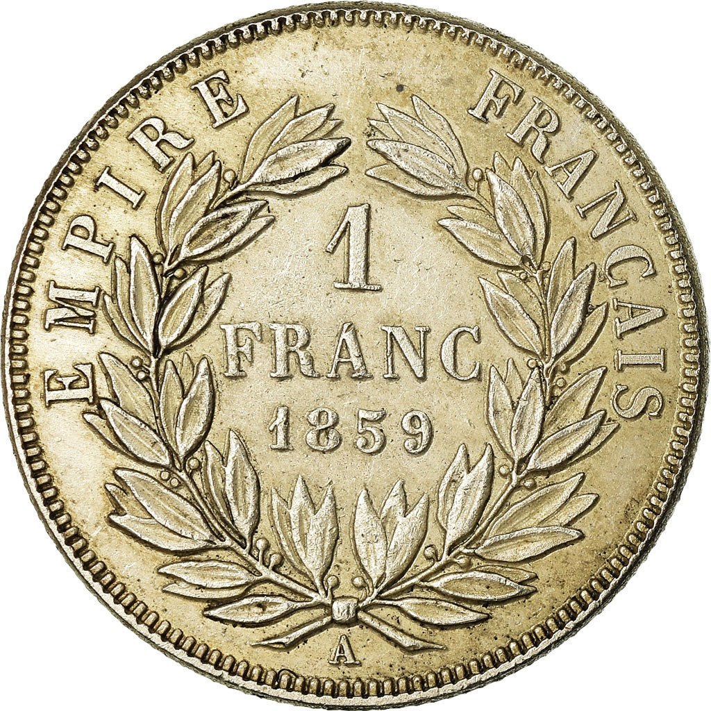 Moneta, Francia, 1 Franc, 1859, Paris, FAUX, SPL-, Argento, Gadoury:460