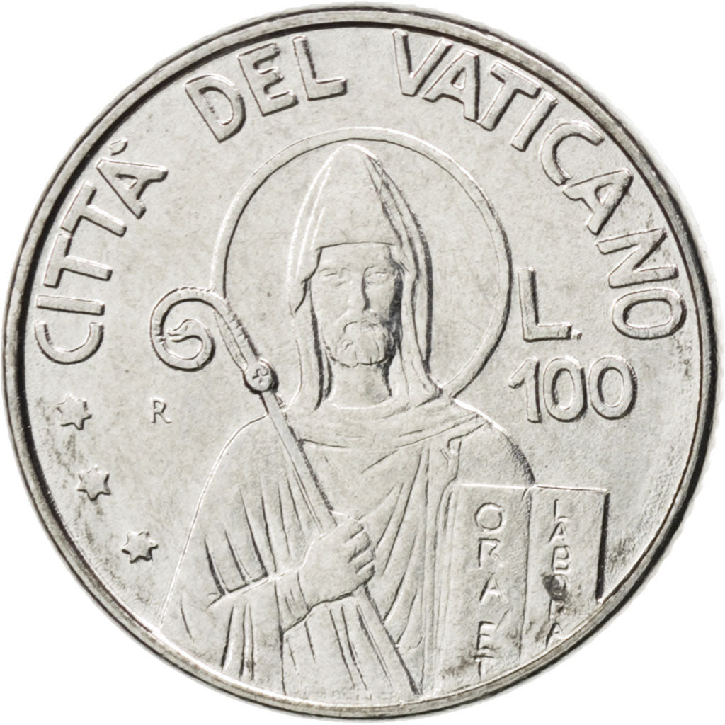 Monnaie, Cité du Vatican, John Paul II, 100 Lire, 1990, SPL, Stainless Steel