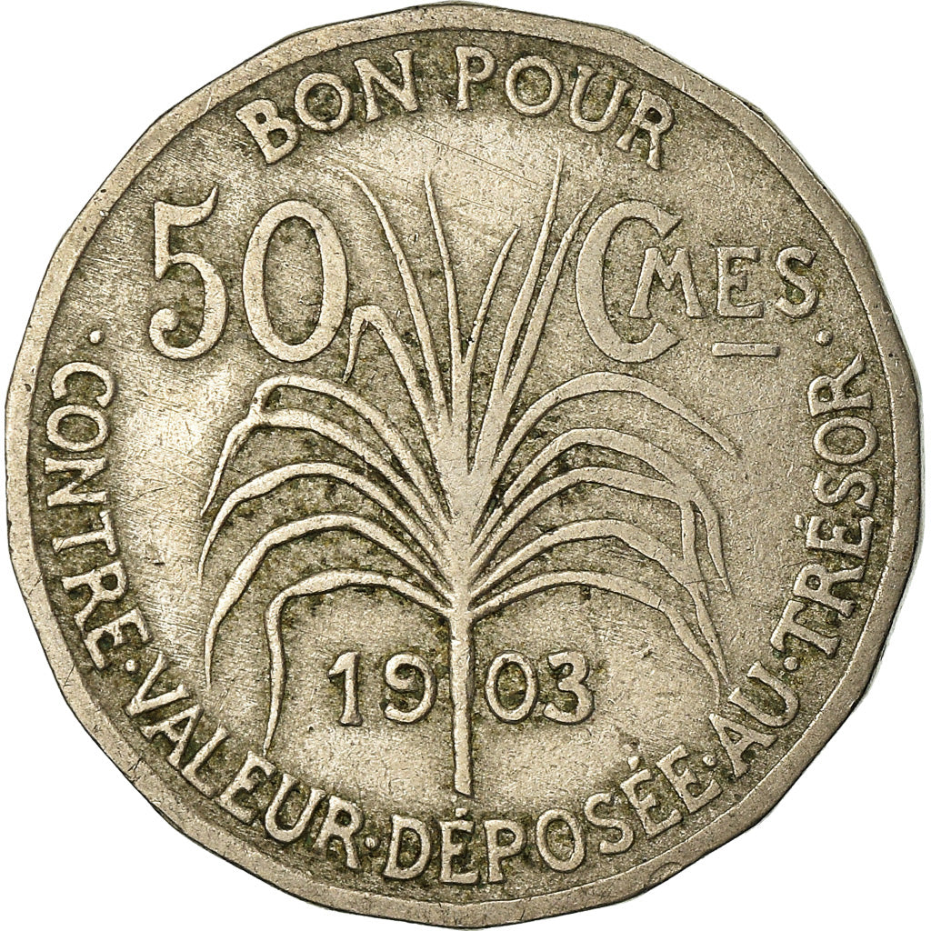Münze, Guadeloupe, 50 Centimes, 1903, S+, Copper-nickel, KM:45