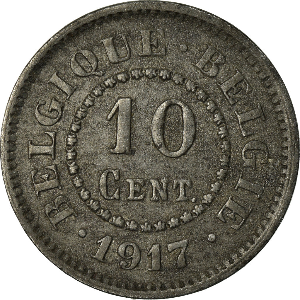 Coin, Belgium, 10 Centimes, 1917, EF(40-45), Zinc, KM:81