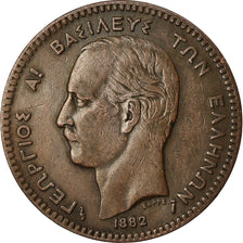 Coin, Greece, George I, 10 Lepta, 1882, Paris, EF(40-45), Copper, KM:55